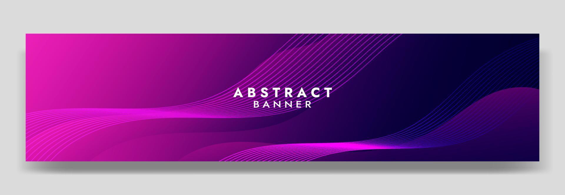 plantilla de banner de onda fluida púrpura abstracta vector