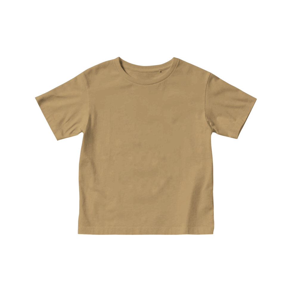 brown kids t shirt mockup short sleeve png