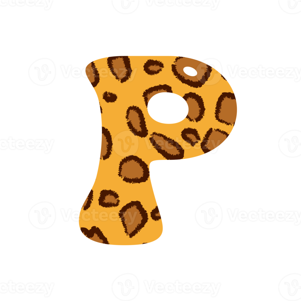 leopard print alphabets and number png