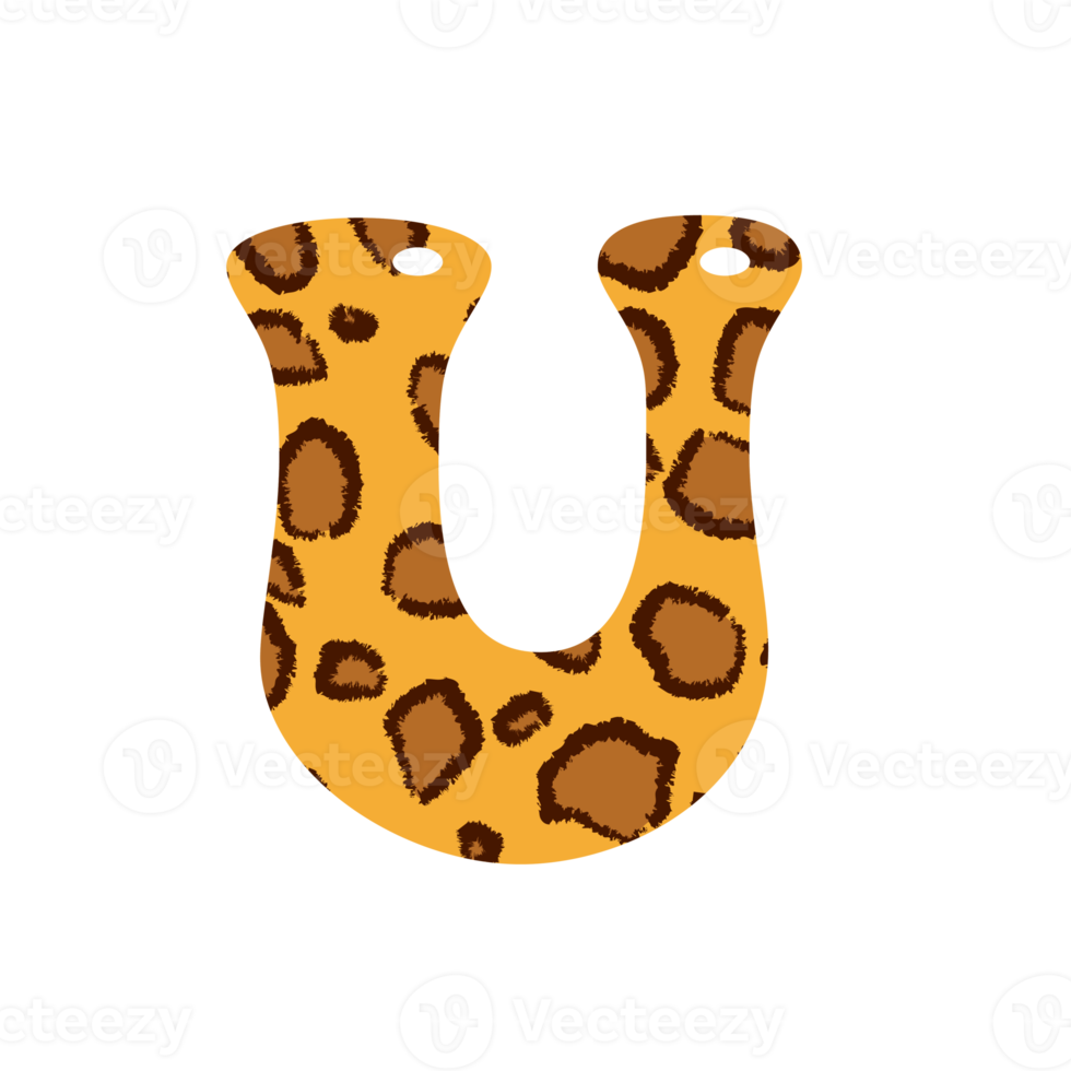 leopard print alphabets and number png