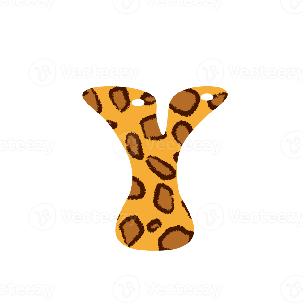 leopard print alphabets and number png