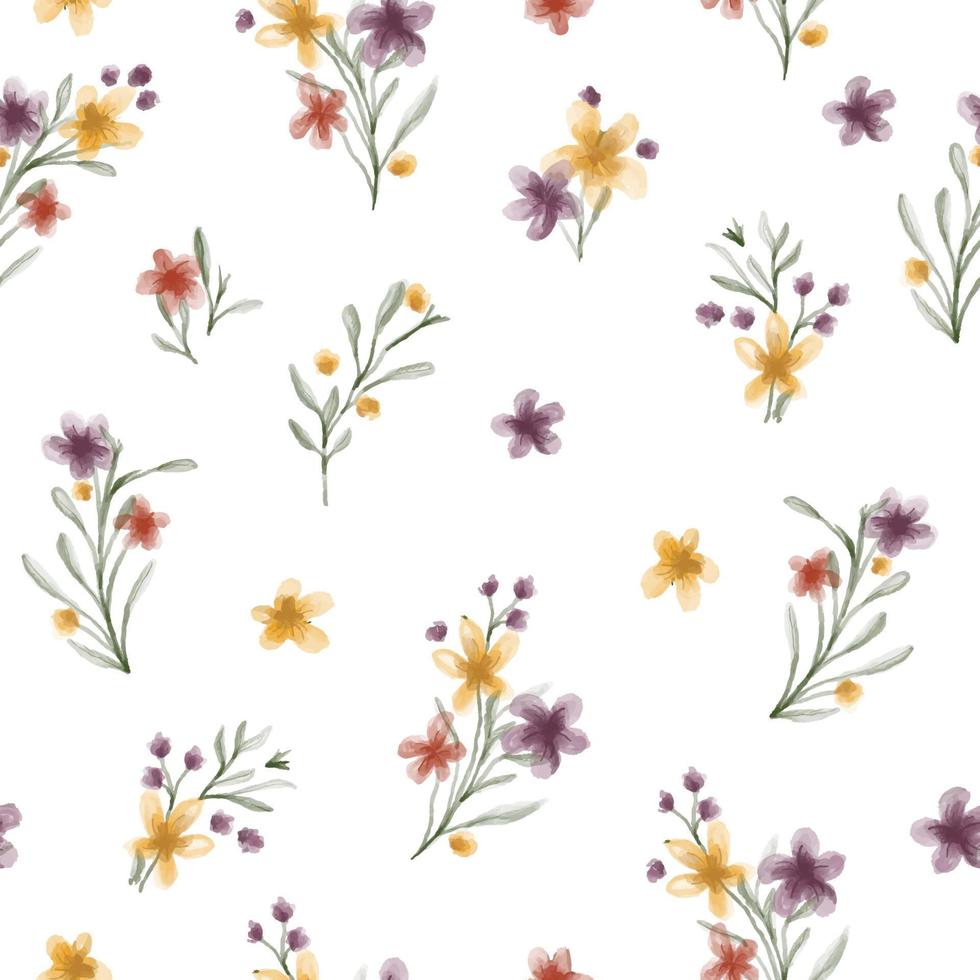 Watercolor flower seamless pattern, for Baby Shower and other. vector