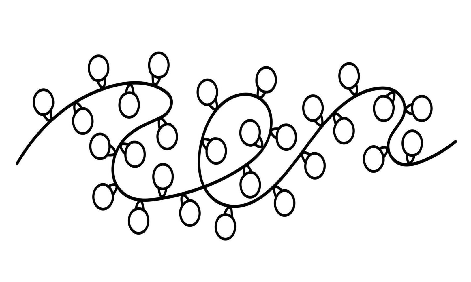 Christmas garland with light bulbs for decoration of cards and invitations for the new year vector