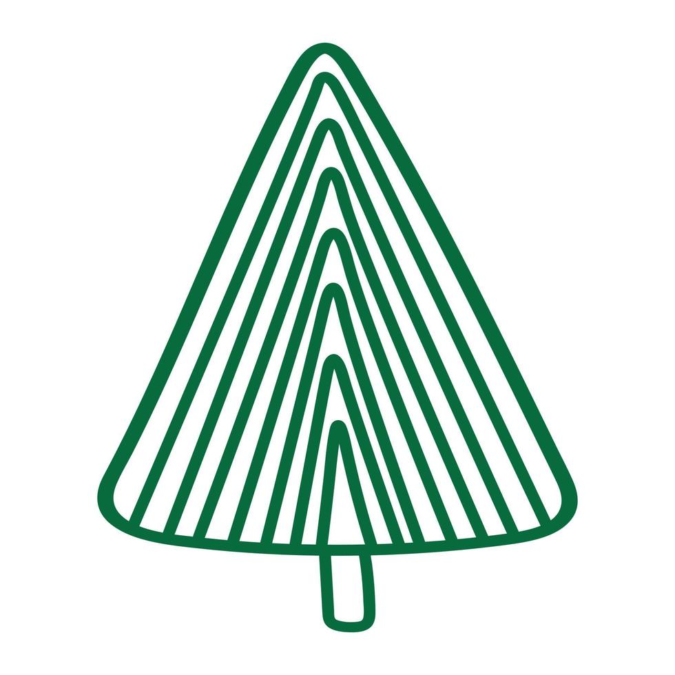Cute simple doodle Christmas tree vector