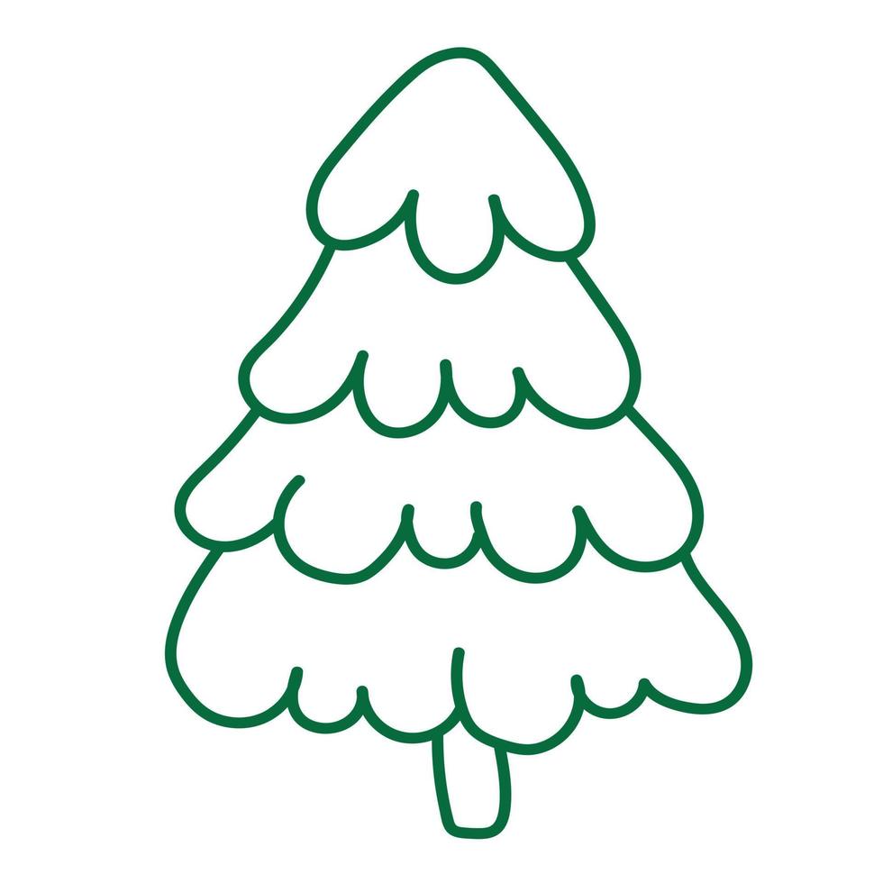 árbol de navidad lindo garabato simple vector