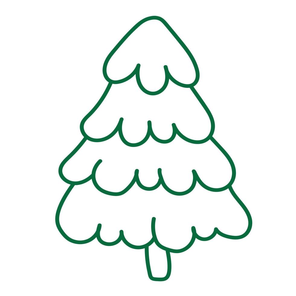 Cute simple doodle Christmas tree vector