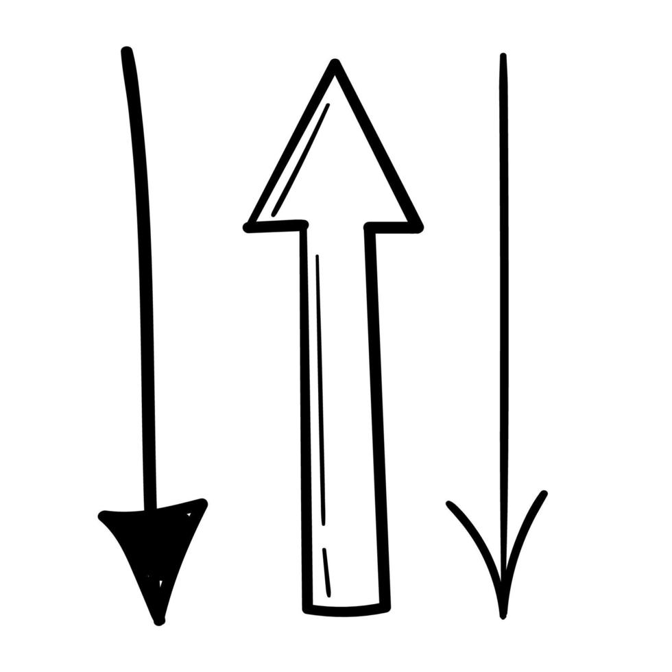 Doodle sticker element simple arrow vector