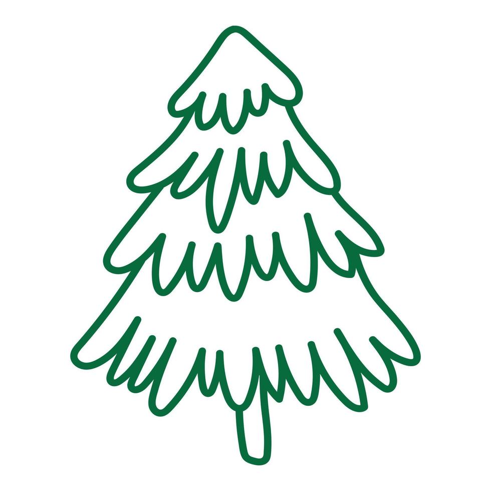Cute simple doodle Christmas tree vector