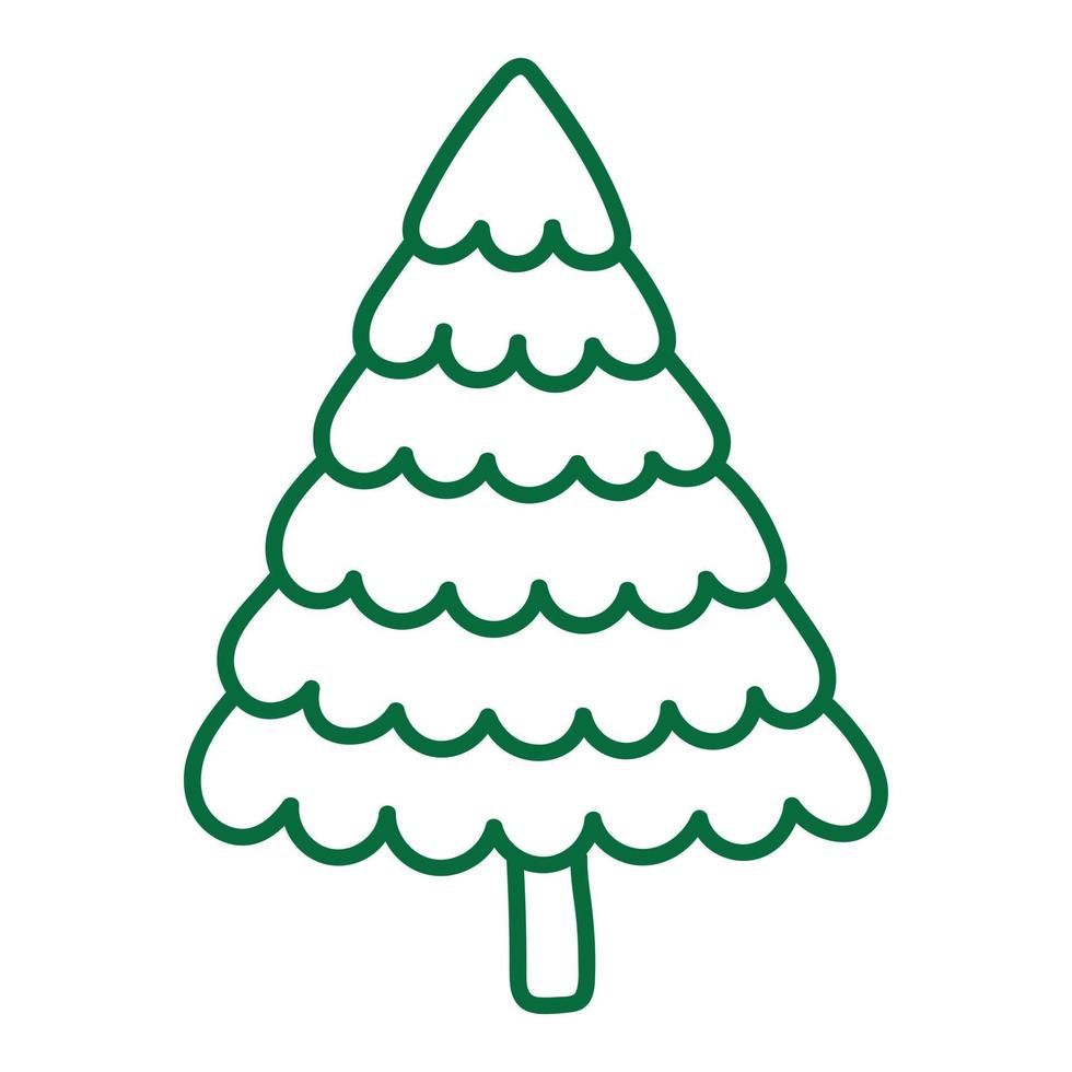 Cute simple doodle Christmas tree vector