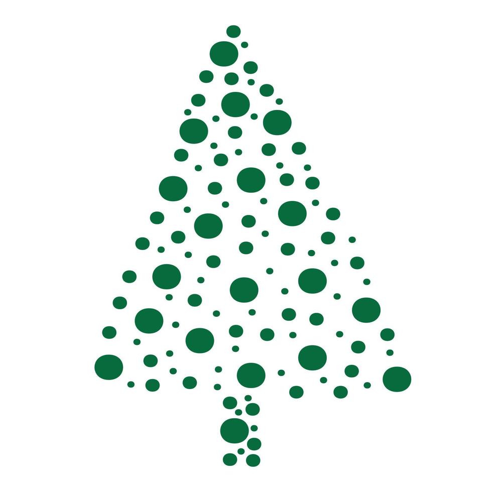 Cute simple doodle Christmas tree vector