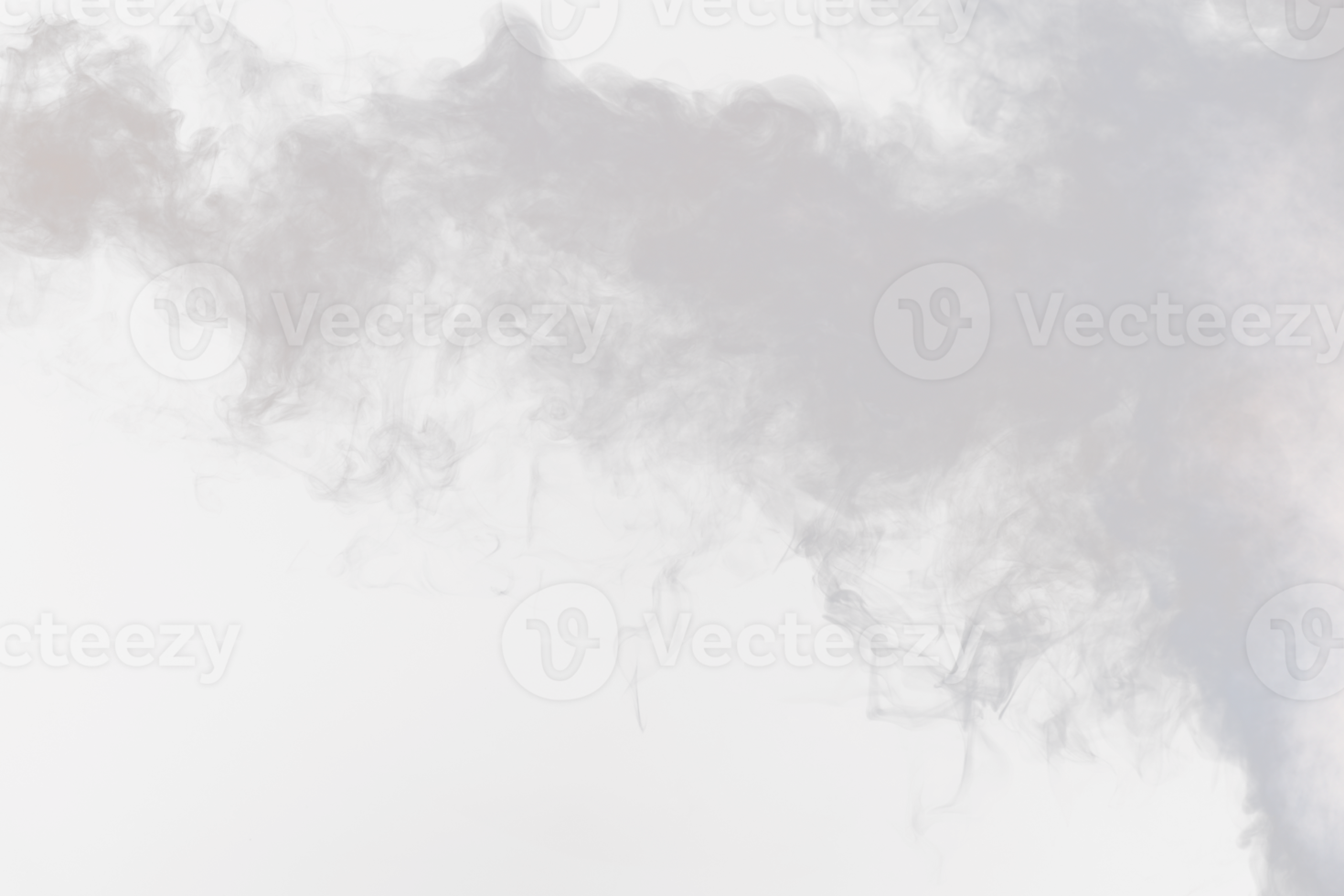 Dense Fluffy Puffs of White Smoke and Fog on transparent png Background, Abstract Smoke Clouds, Movement Blurred out of focus. Smoking blows from machine dry ice fly fluttering in Air, effect texture