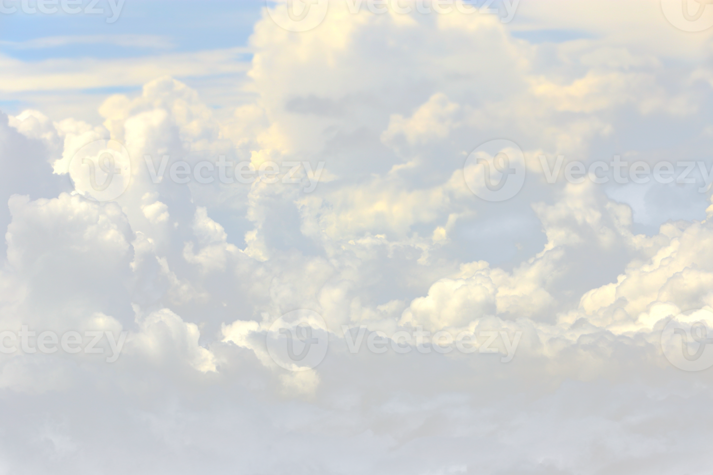 Wolke in der Himmelsatmosphäre aus dem Flugzeug, aus den Fenstern ist Wolkengebilde Kumulus Himmel und Himmel unter Sonne. Blick von oben Wolke ist schön mit abstraktem Hintergrund Klima Wetter auf hohem Niveau png