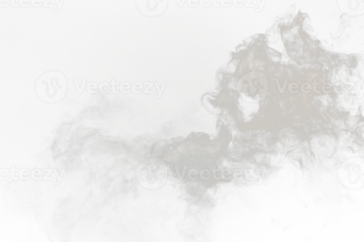 dicht pluizig trekjes van wit rook en mist Aan transparant PNG achtergrond, abstract rook wolken, beweging wazig uit van focus. roken slagen van machine droog ijs vlieg fladderend in lucht, effect structuur