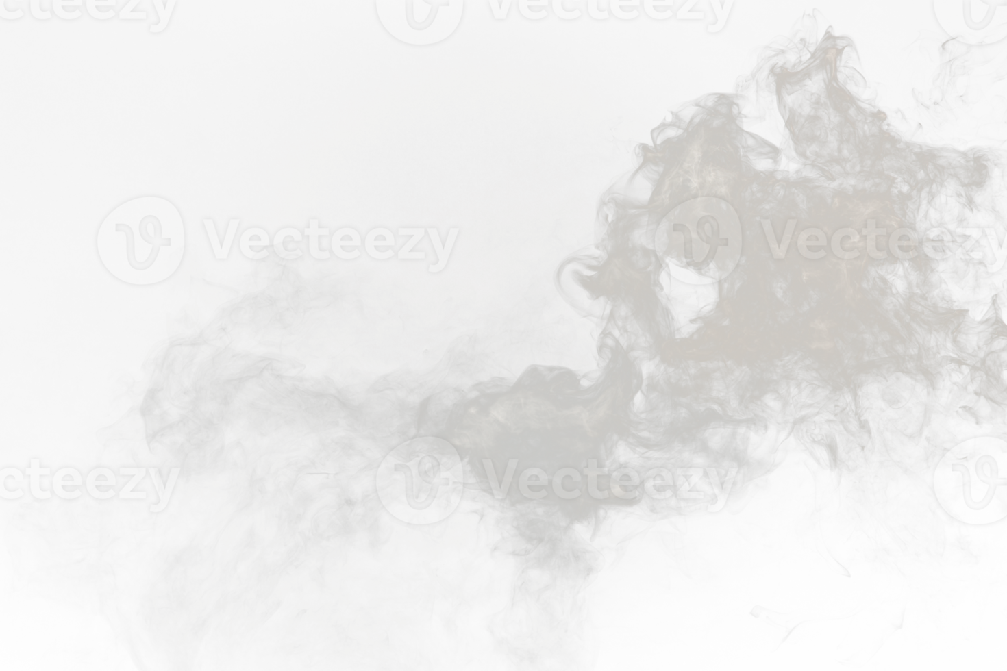 Dense Fluffy Puffs of White Smoke and Fog on transparent png Background, Abstract Smoke Clouds, Movement Blurred out of focus. Smoking blows from machine dry ice fly fluttering in Air, effect texture