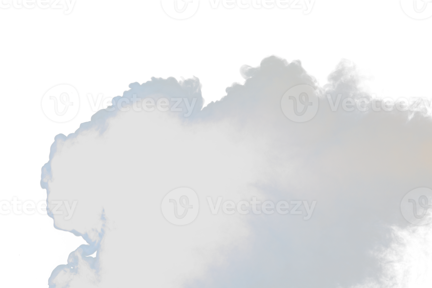 Dense Fluffy Puffs of White Smoke and Fog on transparent png Background, Abstract Smoke Clouds, Movement Blurred out of focus. Smoking blows from machine dry ice fly fluttering in Air, effect texture