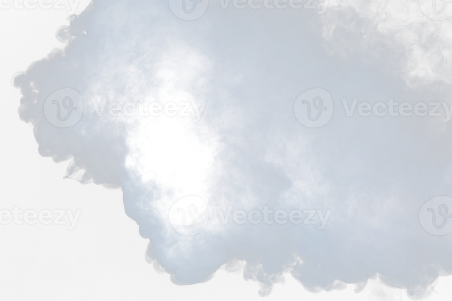 densos sopros fofos de fumaça branca e neblina em fundo png transparente, nuvens de fumaça abstratas, movimento desfocado fora de foco. golpes de fumaça da máquina de gelo seco voam no ar, textura de efeito