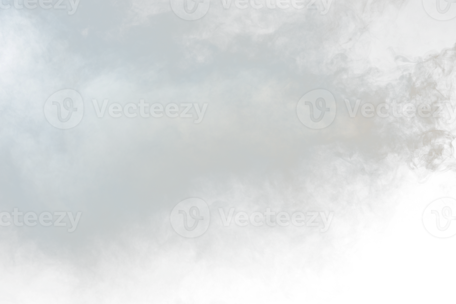 Dense Fluffy Puffs of White Smoke and Fog on transparent png Background, Abstract Smoke Clouds, Movement Blurred out of focus. Smoking blows from machine dry ice fly fluttering in Air, effect texture