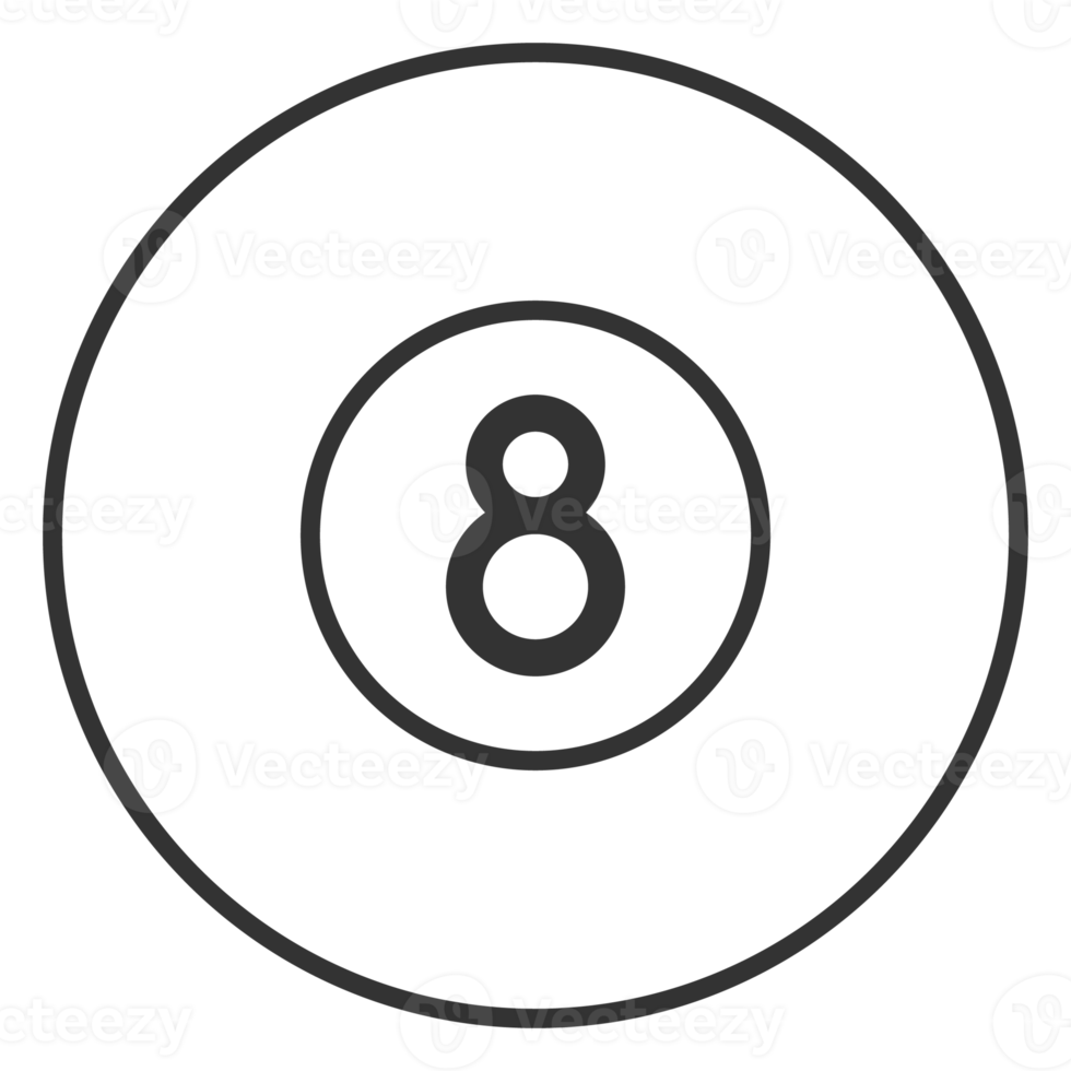 icône de boule de billard dans le style de contour png