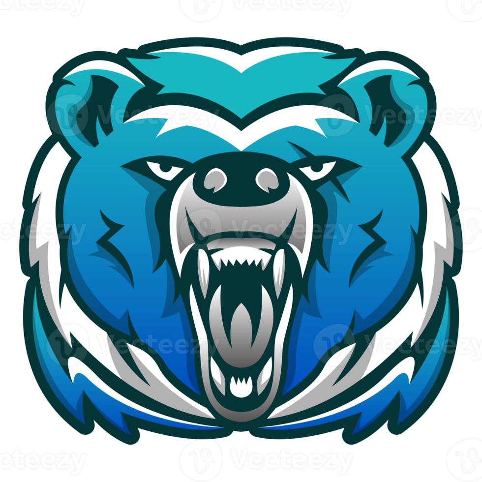 Angry Bear head mascot team logo png