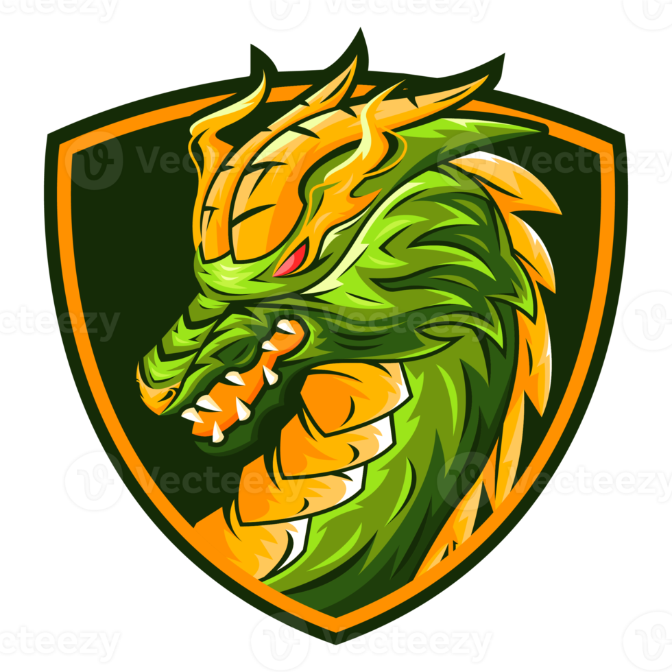 groen hydra met schild mascotte team logo png