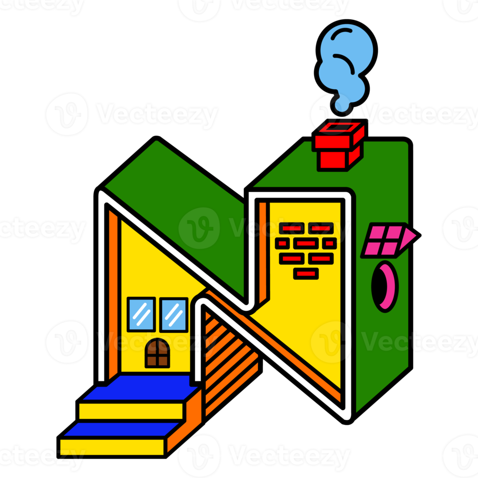 Illustration Abstract Geometry N Letter png
