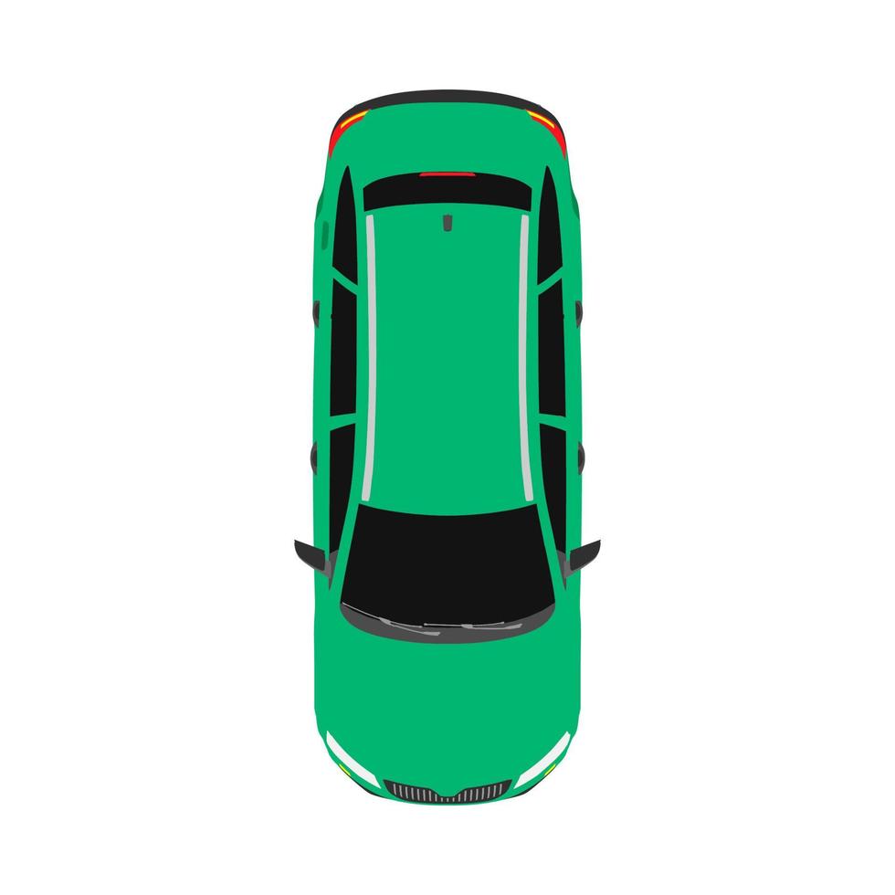 Car top view transportaion concept vector flat icon illustration