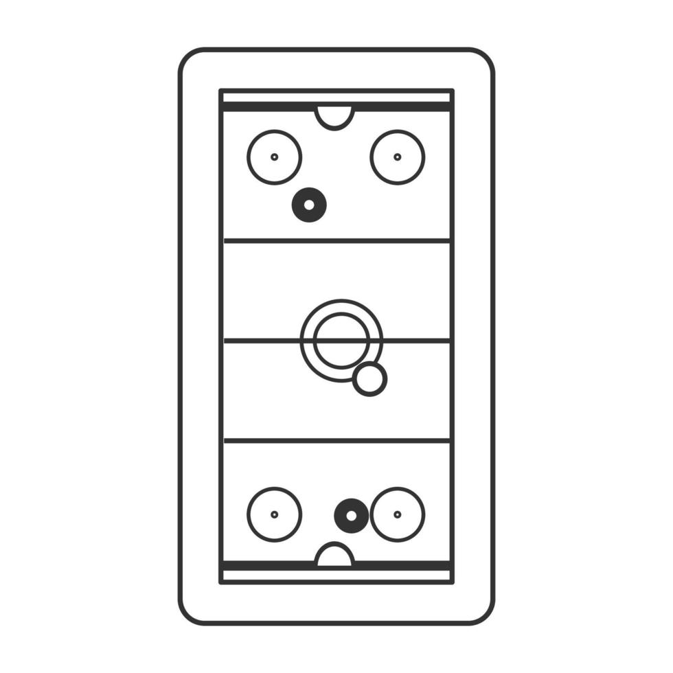 Air hockey table vector illustration leisure entertainment competition sport isolated white. Air hockey icon equipment table gaming in line style. Silhouette tabletop arcade board field recreation