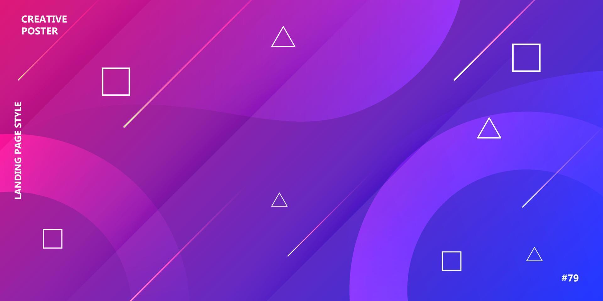 Abstract memphis vector background design. Vibrant art creative banner backdrop. Trendy shape cover gradient geometric graphic poster. Fluid wave motion overlay dynamic
