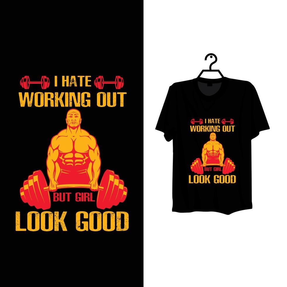 Gym t shirt design. vector