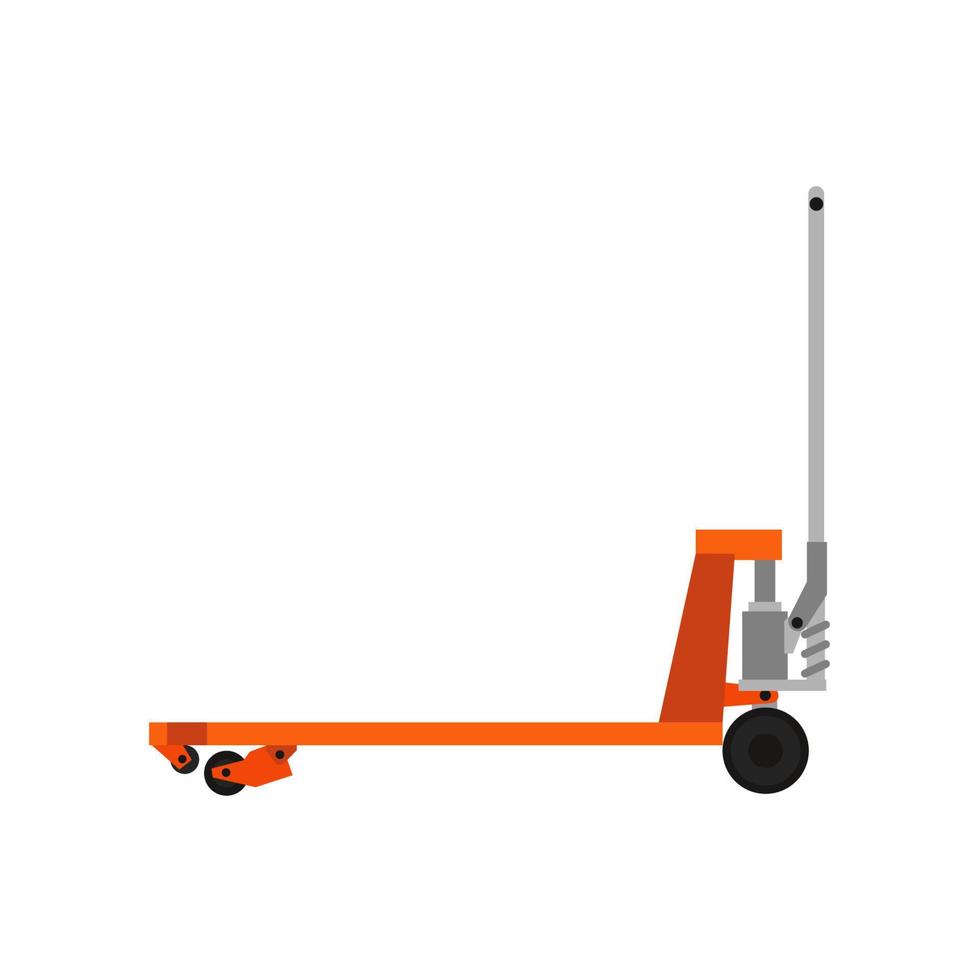 Pallet jack delivery cargo truck box equipment warehouse illustration vector. Forklift crate isolated transport trolley industry sign. Manual shipping package hydraulic handle object. Container depot vector