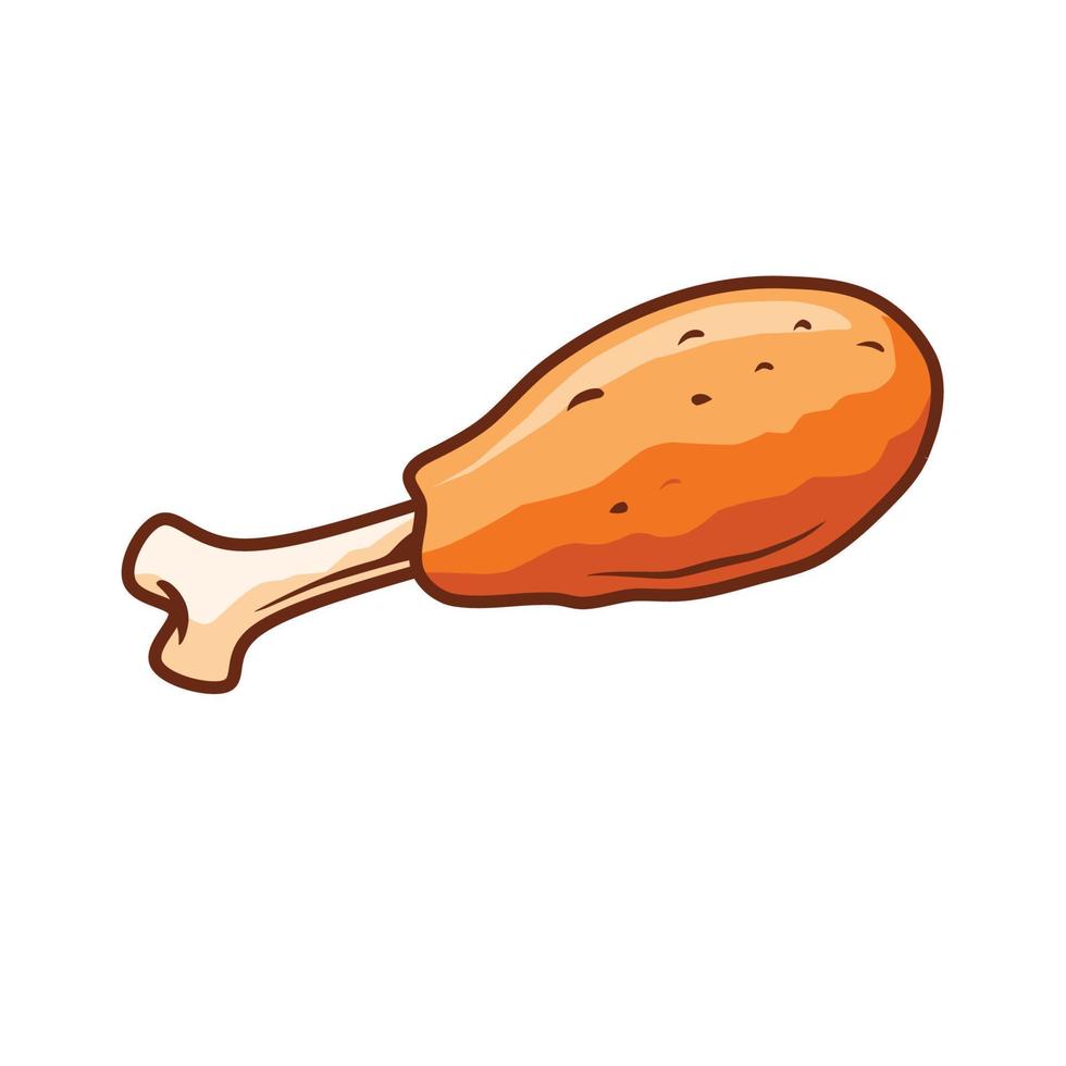 Chicken Leg Clip Art
 illustration of a fried chicken leg Vector Art at Vecteezy