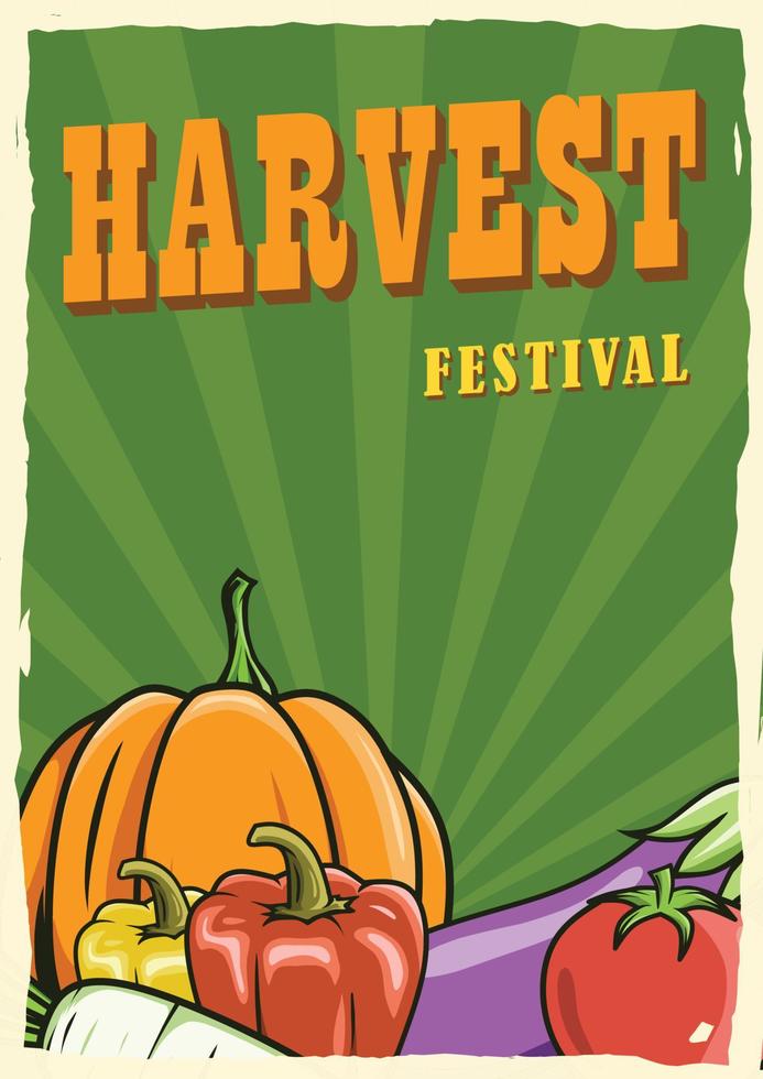 harvest festival poster design vector