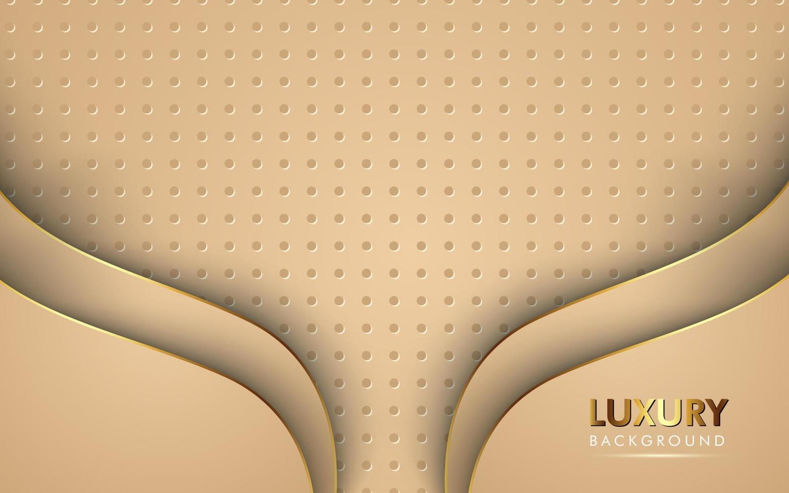 luxurios abstract soft brown gold line modern overlap with curve shape and circle texture background. eps10 vector