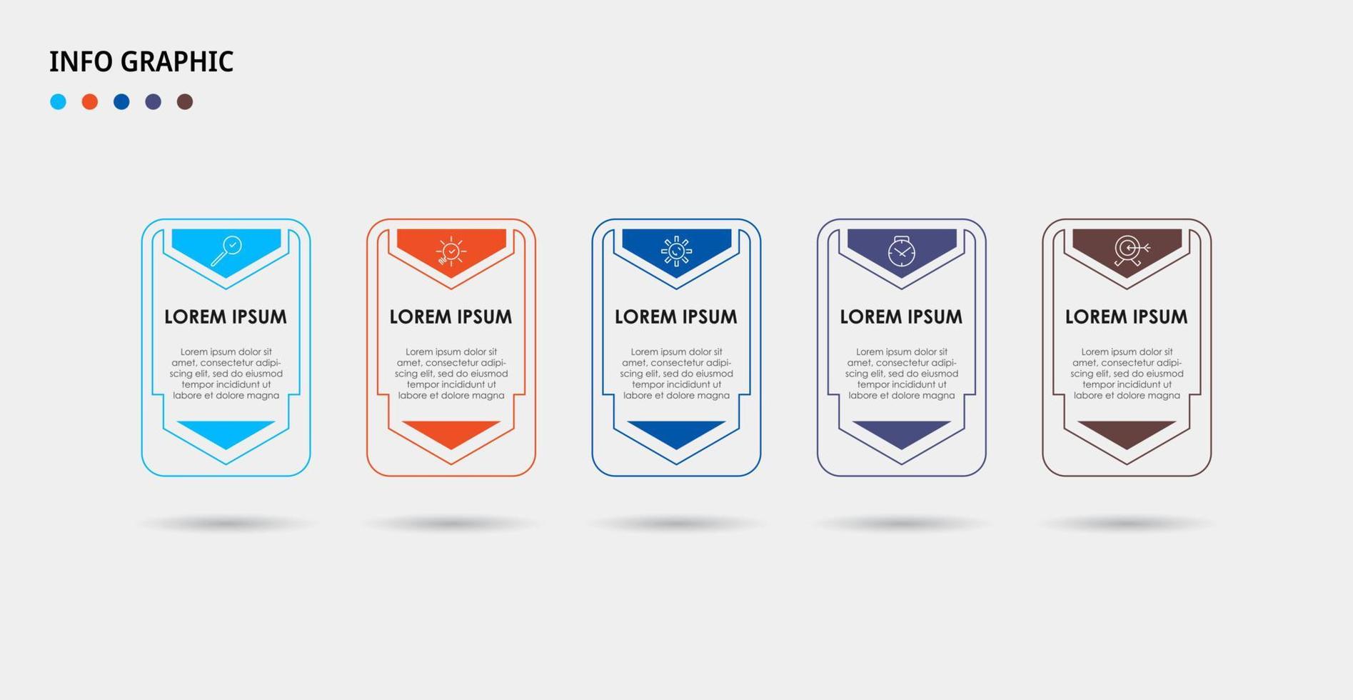 Vector Infographic design business template with icons and 5 options or steps. Can be used for process diagram, presentations, workflow layout, banner, flow chart, info graph