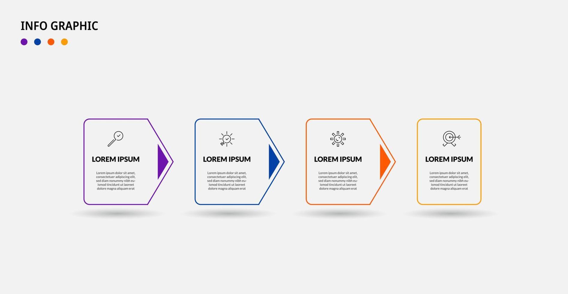 Vector Infographic design business template with icons and 4 options or steps. Can be used for process diagram, presentations, workflow layout, banner, flow chart, info graph