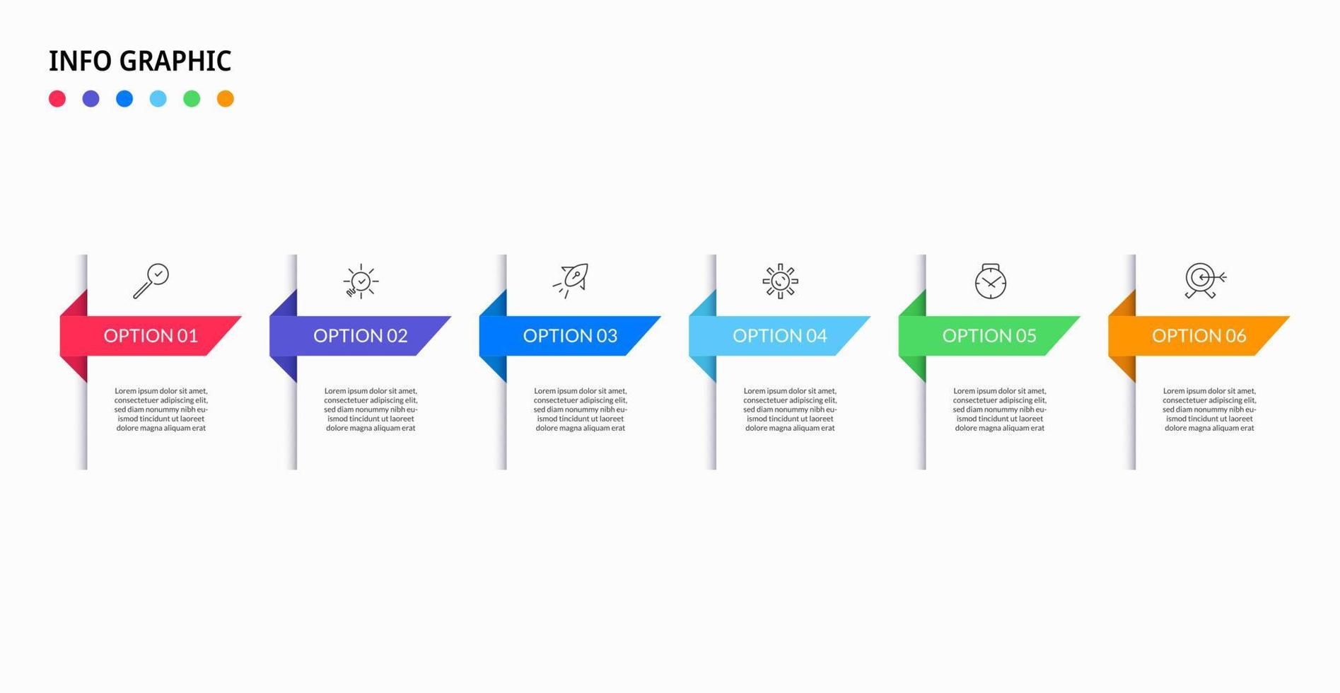 Vector Infographic design business template with icons and 6 options or steps. Can be used for process diagram, presentations, workflow layout, banner, flow chart, info graph