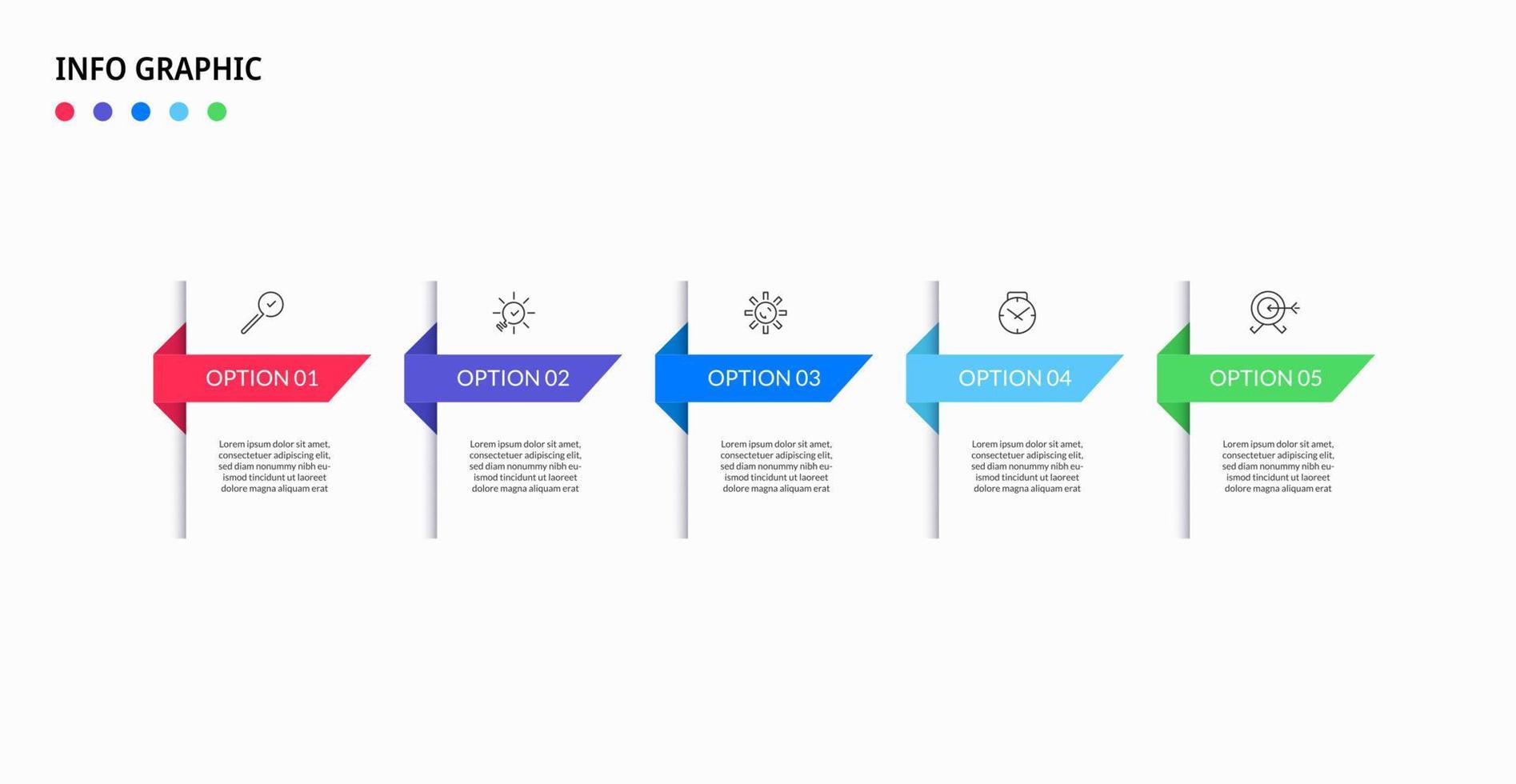 Vector Infographic design business template with icons and 5 options or steps. Can be used for process diagram, presentations, workflow layout, banner, flow chart, info graph