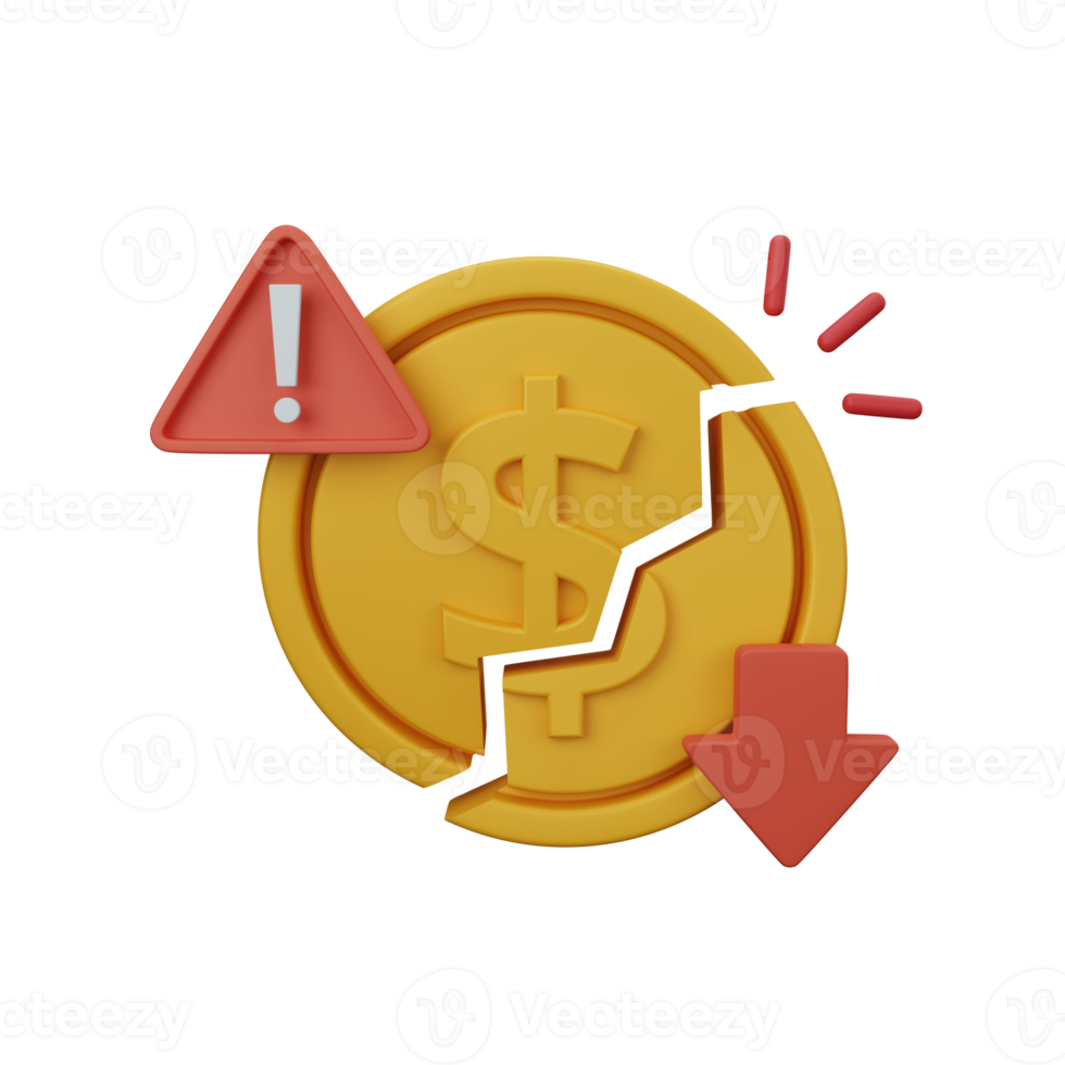 Representación 3d inflación aislada útil para el diseño de negocios, moneda, economía y finanzas png