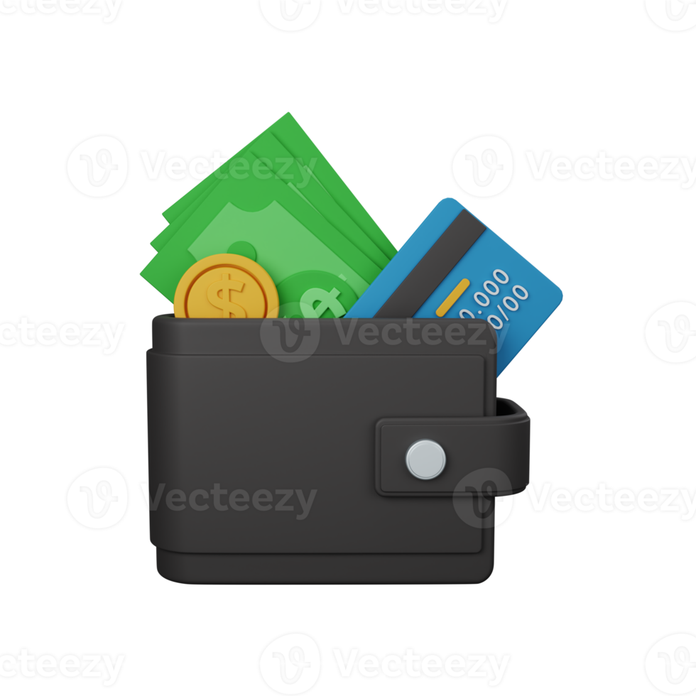 3d rendering wallet isolated useful for business, currency, economy and finance design illustration png
