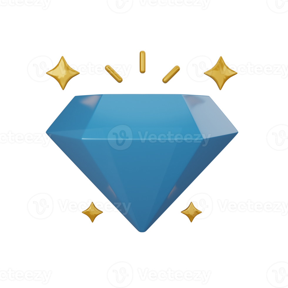 3d rendering diamond isolated useful for business, currency, economy and finance design illustration png