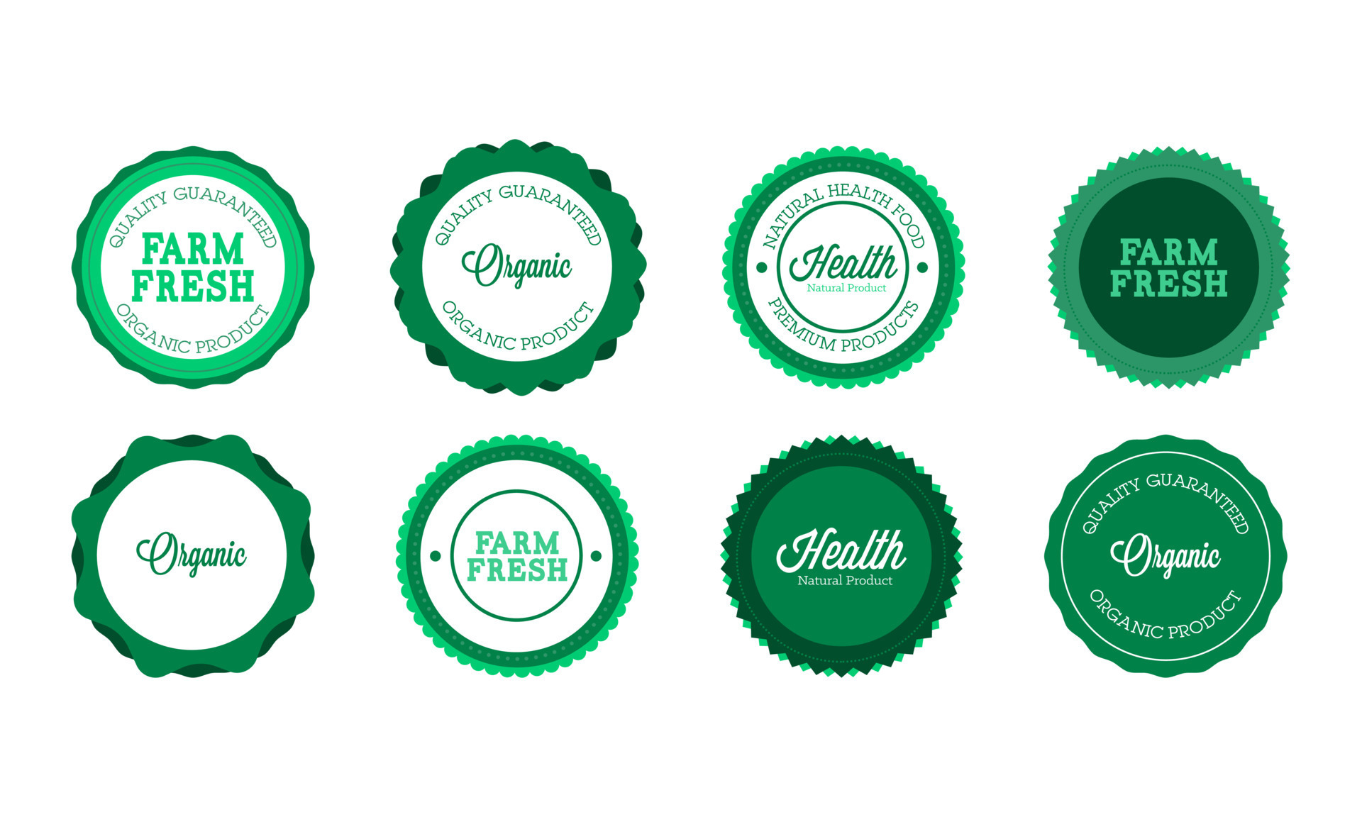 Vector farm badge set of Fresh Organic elements. Vintage style labels for  natural food and drink, products, biodynamic agriculture, on the nature  background. Collection 100 bio, eco, healthy stickers 10885569 Vector Art