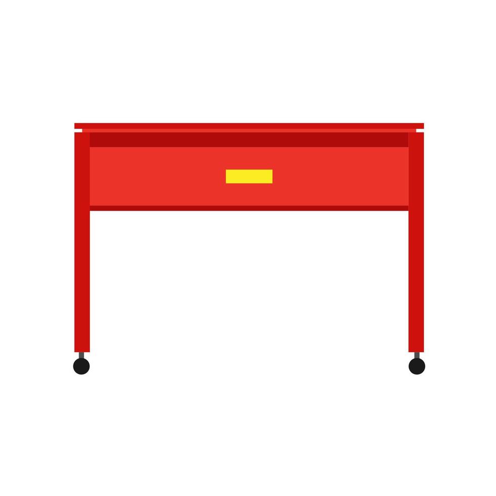 Desk office front view vector table. Business wooden workplace isolated