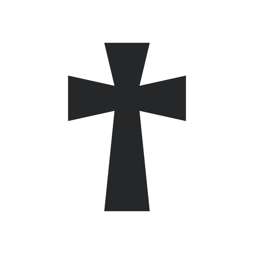 cruz religión dios vector ilustración icono. símbolo cristianismo y forma signo cristiano. crucifijo religioso fe y catolicismo arte sagrado negro. elemento de espiritualidad diseño de jesús y blanco aislado