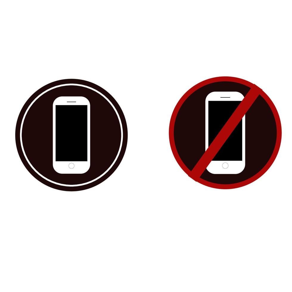 Warning sign no phone and phone icon vector