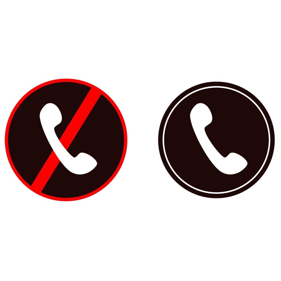 Warning sign no phone call and phone call vector