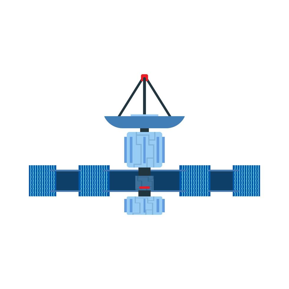 espacio de plato de comunicación de icono de vector de satélite. antena global tierra gps cosmos órbita. astronomía planeta solar estación