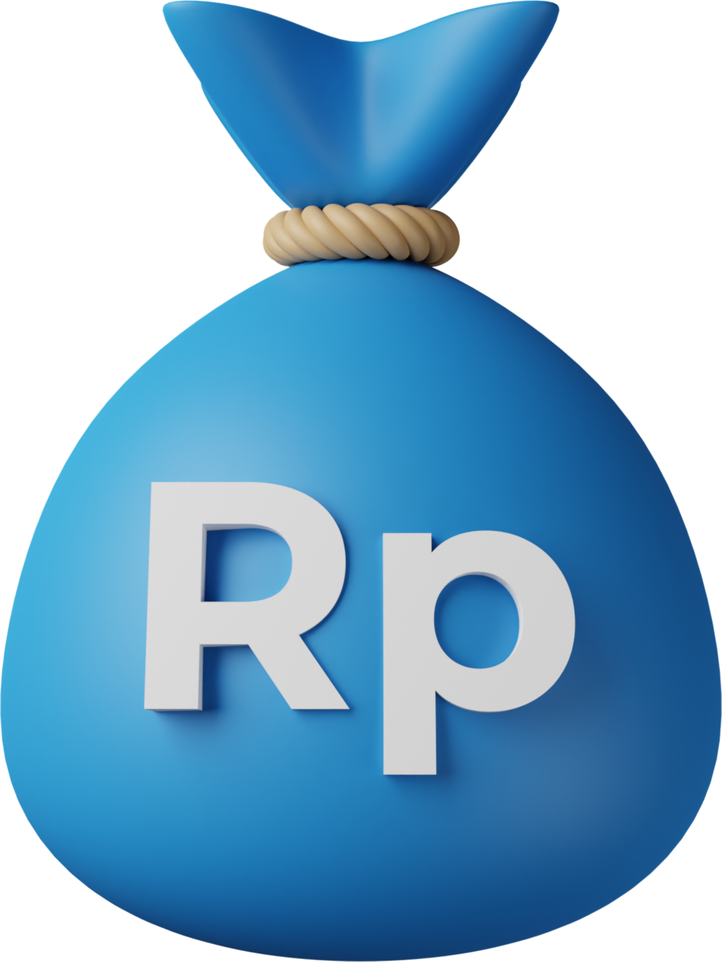 Blue Money Bag Rupiah 3D Illustration 10885983 PNG