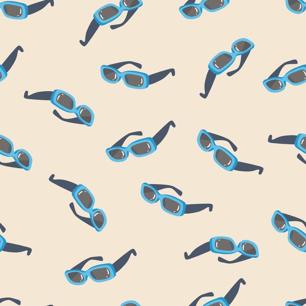 Blue glasses seamless pattern. Vintage illustration for design and print. Vector Illustration