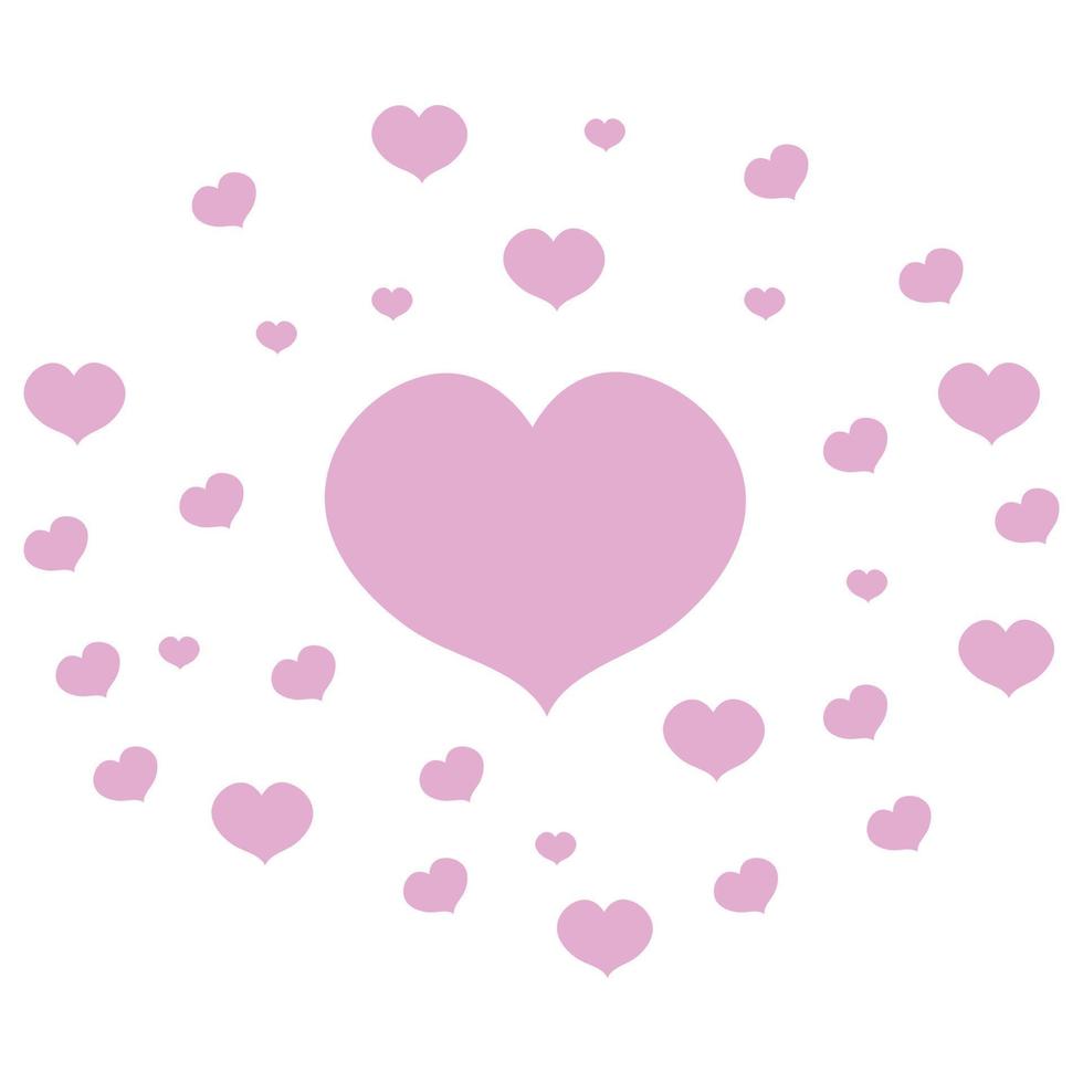 Heart Background. Banner with Flat Heart. vector