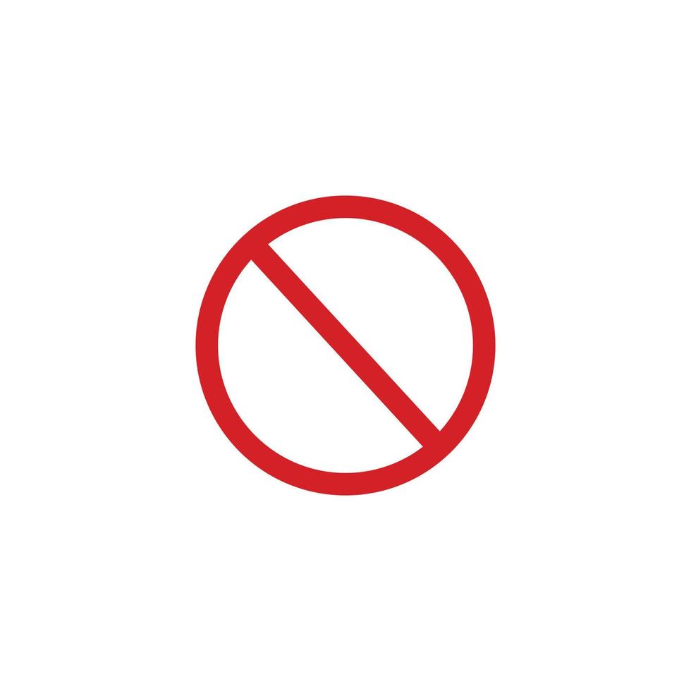 Vector stop icon, prohibited passage, no entry sign on white background, red stop logo, prohibition sign, vector artwork.